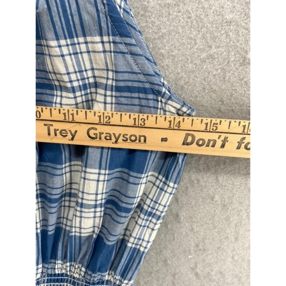 New Polo Ralph Lauren Dress Sz 6 Blue Plaid Smocked Halter Tiered Midi Cotton - Picture 5 of 13